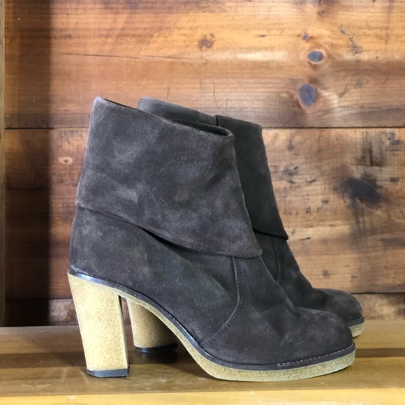 Paul Brodie Suede Fold Over Bootie - Picture 2 of 8